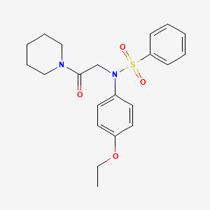 molecular formula C21H26N2O4S B3456026 N-(4-ethoxyphenyl)-N-[2-oxo-2-(1-piperidinyl)ethyl]benzenesulfonamide 