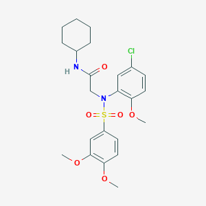 N~2~-(5-chloro-2-methoxyphenyl)-N~1~-cyclohexyl-N~2~-[(3,4-dimethoxyphenyl)sulfonyl]glycinamide
