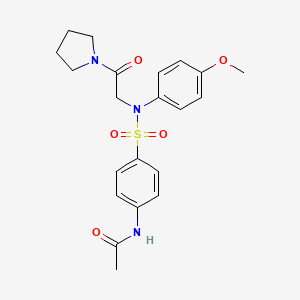 molecular formula C21H25N3O5S B3456043 N-[4-({(4-methoxyphenyl)[2-oxo-2-(1-pyrrolidinyl)ethyl]amino}sulfonyl)phenyl]acetamide 