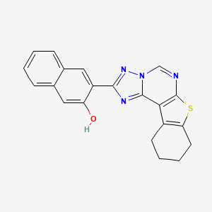 molecular formula C21H16N4OS B3456049 3-(8,9,10,11-tetrahydro[1]benzothieno[3,2-e][1,2,4]triazolo[1,5-c]pyrimidin-2-yl)-2-naphthol 