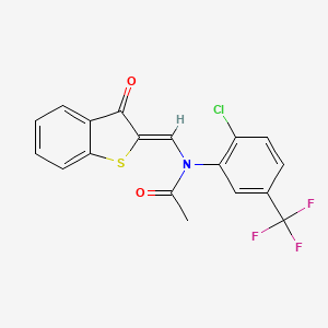 molecular formula C18H11ClF3NO2S B3456053 N-[2-chloro-5-(trifluoromethyl)phenyl]-N-[(3-oxo-1-benzothien-2(3H)-ylidene)methyl]acetamide 