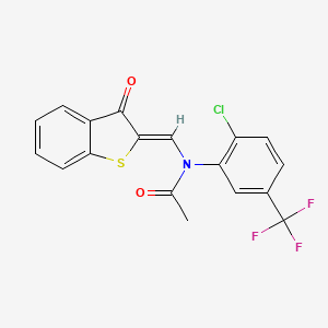 N-[2-chloro-5-(trifluoromethyl)phenyl]-N-[(Z)-(3-oxo-1-benzothiophen-2(3H)-ylidene)methyl]acetamide