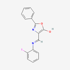 molecular formula C16H11IN2O2 B3456066 4-{[(2-iodophenyl)amino]methylene}-2-phenyl-1,3-oxazol-5(4H)-one 