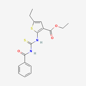 ETHYL 2-{[(BENZOYLAMINO)CARBOTHIOYL]AMINO}-5-ETHYL-3-THIOPHENECARBOXYLATE