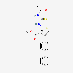 ethyl 2-{[(acetylamino)carbonothioyl]amino}-4-(4-biphenylyl)-3-thiophenecarboxylate