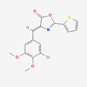 molecular formula C16H12BrNO4S B3456096 4-(3-bromo-4,5-dimethoxybenzylidene)-2-(2-thienyl)-1,3-oxazol-5(4H)-one 