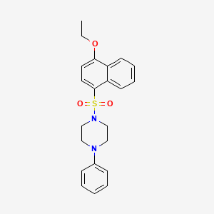 molecular formula C22H24N2O3S B3456117 1-[(4-ethoxy-1-naphthyl)sulfonyl]-4-phenylpiperazine 