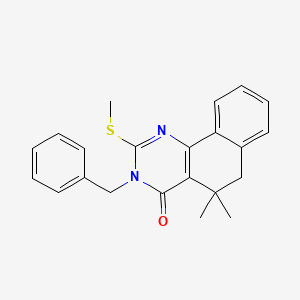 molecular formula C22H22N2OS B3456138 3-benzyl-5,5-dimethyl-2-(methylthio)-5,6-dihydrobenzo[h]quinazolin-4(3H)-one 
