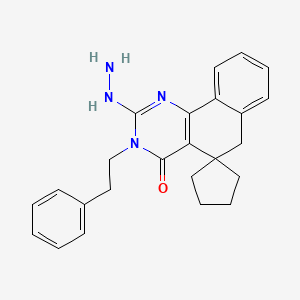 molecular formula C24H26N4O B3456139 2-hydrazino-3-(2-phenylethyl)-3H-spiro[benzo[h]quinazoline-5,1'-cyclopentan]-4(6H)-one 