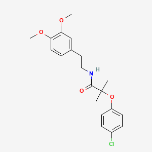 molecular formula C20H24ClNO4 B3456156 2-(4-chlorophenoxy)-N-[2-(3,4-dimethoxyphenyl)ethyl]-2-methylpropanamide 