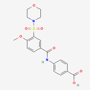 molecular formula C19H20N2O7S B3456186 4-{[4-methoxy-3-(4-morpholinylsulfonyl)benzoyl]amino}benzoic acid 
