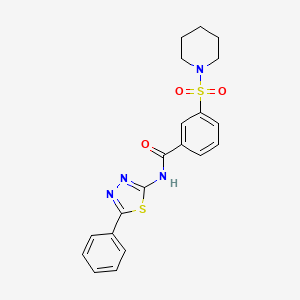 molecular formula C20H20N4O3S2 B3456196 N-(5-phenyl-1,3,4-thiadiazol-2-yl)-3-(1-piperidinylsulfonyl)benzamide 