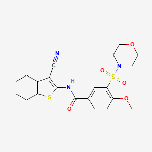 molecular formula C21H23N3O5S2 B3456201 N-(3-cyano-4,5,6,7-tetrahydro-1-benzothien-2-yl)-4-methoxy-3-(4-morpholinylsulfonyl)benzamide 