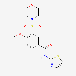 molecular formula C15H17N3O5S2 B3456203 4-methoxy-3-(4-morpholinylsulfonyl)-N-1,3-thiazol-2-ylbenzamide 