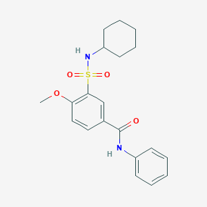 molecular formula C20H24N2O4S B3456212 3-[(cyclohexylamino)sulfonyl]-4-methoxy-N-phenylbenzamide 