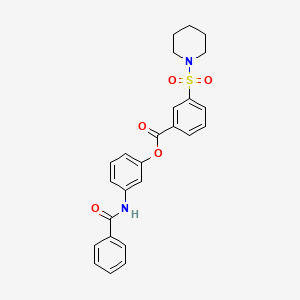 molecular formula C25H24N2O5S B3456228 3-(benzoylamino)phenyl 3-(1-piperidinylsulfonyl)benzoate 