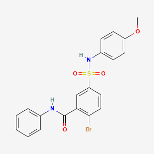 molecular formula C20H17BrN2O4S B3456231 2-bromo-5-{[(4-methoxyphenyl)amino]sulfonyl}-N-phenylbenzamide 
