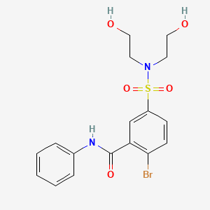 molecular formula C17H19BrN2O5S B3456238 5-{[bis(2-hydroxyethyl)amino]sulfonyl}-2-bromo-N-phenylbenzamide 