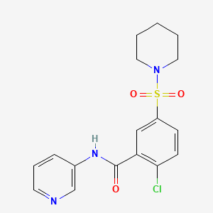 molecular formula C17H18ClN3O3S B3456244 2-chloro-5-(1-piperidinylsulfonyl)-N-3-pyridinylbenzamide 