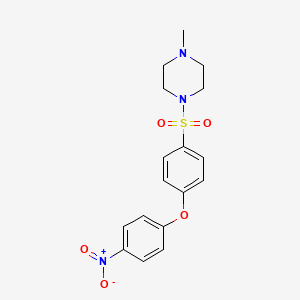 molecular formula C17H19N3O5S B3456259 1-methyl-4-{[4-(4-nitrophenoxy)phenyl]sulfonyl}piperazine 