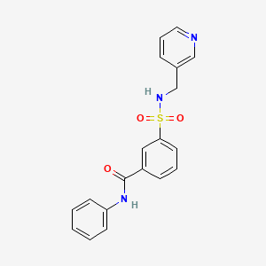 molecular formula C19H17N3O3S B3456263 N-phenyl-3-{[(3-pyridinylmethyl)amino]sulfonyl}benzamide 