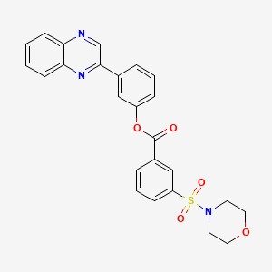 molecular formula C25H21N3O5S B3456267 3-(2-quinoxalinyl)phenyl 3-(4-morpholinylsulfonyl)benzoate 