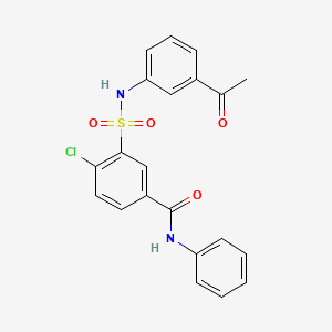molecular formula C21H17ClN2O4S B3456273 3-{[(3-acetylphenyl)amino]sulfonyl}-4-chloro-N-phenylbenzamide 