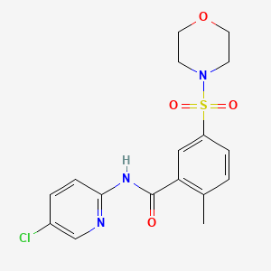molecular formula C17H18ClN3O4S B3456276 N-(5-chloro-2-pyridinyl)-2-methyl-5-(4-morpholinylsulfonyl)benzamide 
