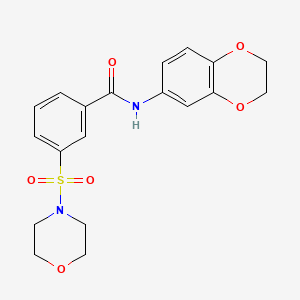 molecular formula C19H20N2O6S B3456284 N-(2,3-dihydro-1,4-benzodioxin-6-yl)-3-(4-morpholinylsulfonyl)benzamide 