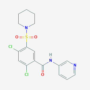 molecular formula C17H17Cl2N3O3S B3456289 2,4-dichloro-5-(1-piperidinylsulfonyl)-N-3-pyridinylbenzamide 
