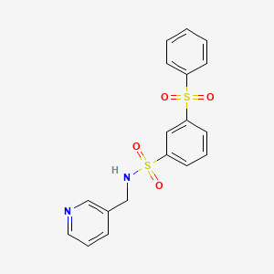 molecular formula C18H16N2O4S2 B3456297 3-(phenylsulfonyl)-N-(3-pyridinylmethyl)benzenesulfonamide 
