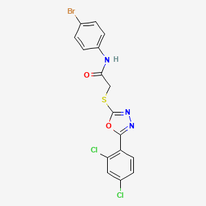 molecular formula C16H10BrCl2N3O2S B3456311 N-(4-bromophenyl)-2-{[5-(2,4-dichlorophenyl)-1,3,4-oxadiazol-2-yl]thio}acetamide 