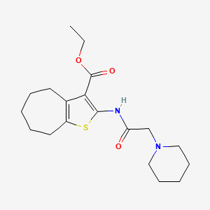 molecular formula C19H28N2O3S B3456340 ethyl 2-[(1-piperidinylacetyl)amino]-5,6,7,8-tetrahydro-4H-cyclohepta[b]thiophene-3-carboxylate 