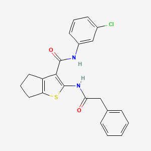 molecular formula C22H19ClN2O2S B3456346 N-(3-chlorophenyl)-2-[(phenylacetyl)amino]-5,6-dihydro-4H-cyclopenta[b]thiophene-3-carboxamide 