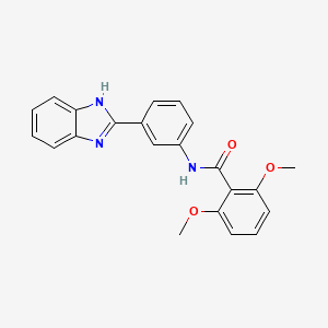 molecular formula C22H19N3O3 B3456382 N-[3-(1H-benzimidazol-2-yl)phenyl]-2,6-dimethoxybenzamide 