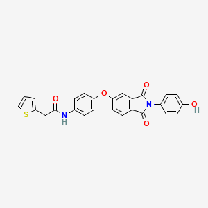 N-(4-{[2-(4-hydroxyphenyl)-1,3-dioxo-2,3-dihydro-1H-isoindol-5-yl]oxy}phenyl)-2-(2-thienyl)acetamide