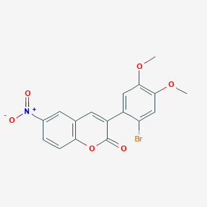 molecular formula C17H12BrNO6 B3456426 3-(2-bromo-4,5-dimethoxyphenyl)-6-nitro-2H-chromen-2-one 