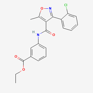 molecular formula C20H17ClN2O4 B3456451 ethyl 3-({[3-(2-chlorophenyl)-5-methyl-4-isoxazolyl]carbonyl}amino)benzoate CAS No. 301680-64-8