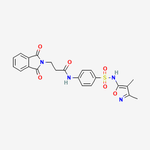 molecular formula C22H20N4O6S B3456459 N-(4-{[(3,4-dimethyl-5-isoxazolyl)amino]sulfonyl}phenyl)-3-(1,3-dioxo-1,3-dihydro-2H-isoindol-2-yl)propanamide 