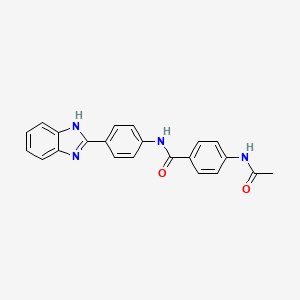 molecular formula C22H18N4O2 B3456473 4-(acetylamino)-N-[4-(1H-benzimidazol-2-yl)phenyl]benzamide 