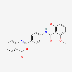 molecular formula C23H18N2O5 B3456480 2,6-dimethoxy-N-[4-(4-oxo-4H-3,1-benzoxazin-2-yl)phenyl]benzamide 