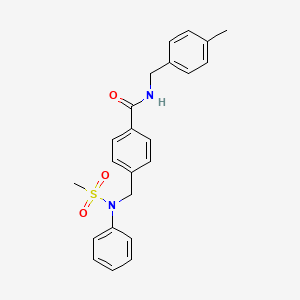 molecular formula C23H24N2O3S B3456496 N-(4-methylbenzyl)-4-{[(methylsulfonyl)(phenyl)amino]methyl}benzamide 