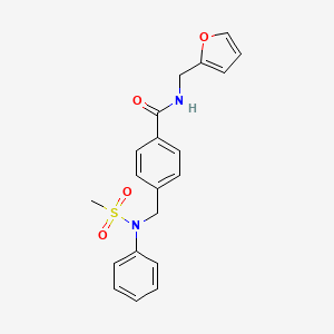 molecular formula C20H20N2O4S B3456503 N-(2-furylmethyl)-4-{[(methylsulfonyl)(phenyl)amino]methyl}benzamide 