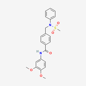 molecular formula C23H24N2O5S B3456511 N-(3,4-dimethoxyphenyl)-4-{[(methylsulfonyl)(phenyl)amino]methyl}benzamide 