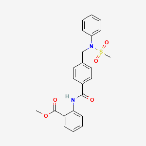molecular formula C23H22N2O5S B3456514 methyl 2-[(4-{[(methylsulfonyl)(phenyl)amino]methyl}benzoyl)amino]benzoate CAS No. 5729-77-1
