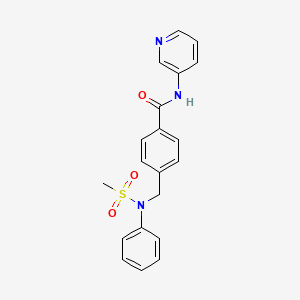 molecular formula C20H19N3O3S B3456522 4-{[(methylsulfonyl)(phenyl)amino]methyl}-N-3-pyridinylbenzamide 