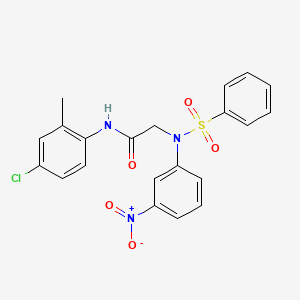 molecular formula C21H18ClN3O5S B3456538 N~1~-(4-chloro-2-methylphenyl)-N~2~-(3-nitrophenyl)-N~2~-(phenylsulfonyl)glycinamide 