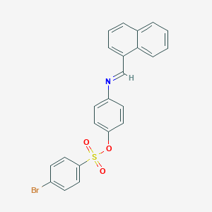 molecular formula C23H16BrNO3S B345656 4-[(1-Naphthylmethylene)amino]phenyl 4-bromobenzenesulfonate CAS No. 329777-85-7