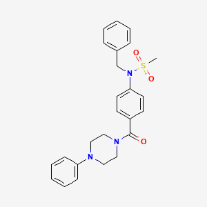 molecular formula C25H27N3O3S B3456593 N-benzyl-N-{4-[(4-phenyl-1-piperazinyl)carbonyl]phenyl}methanesulfonamide 