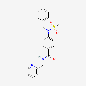molecular formula C21H21N3O3S B3456598 4-[benzyl(methylsulfonyl)amino]-N-(2-pyridinylmethyl)benzamide CAS No. 5737-91-7